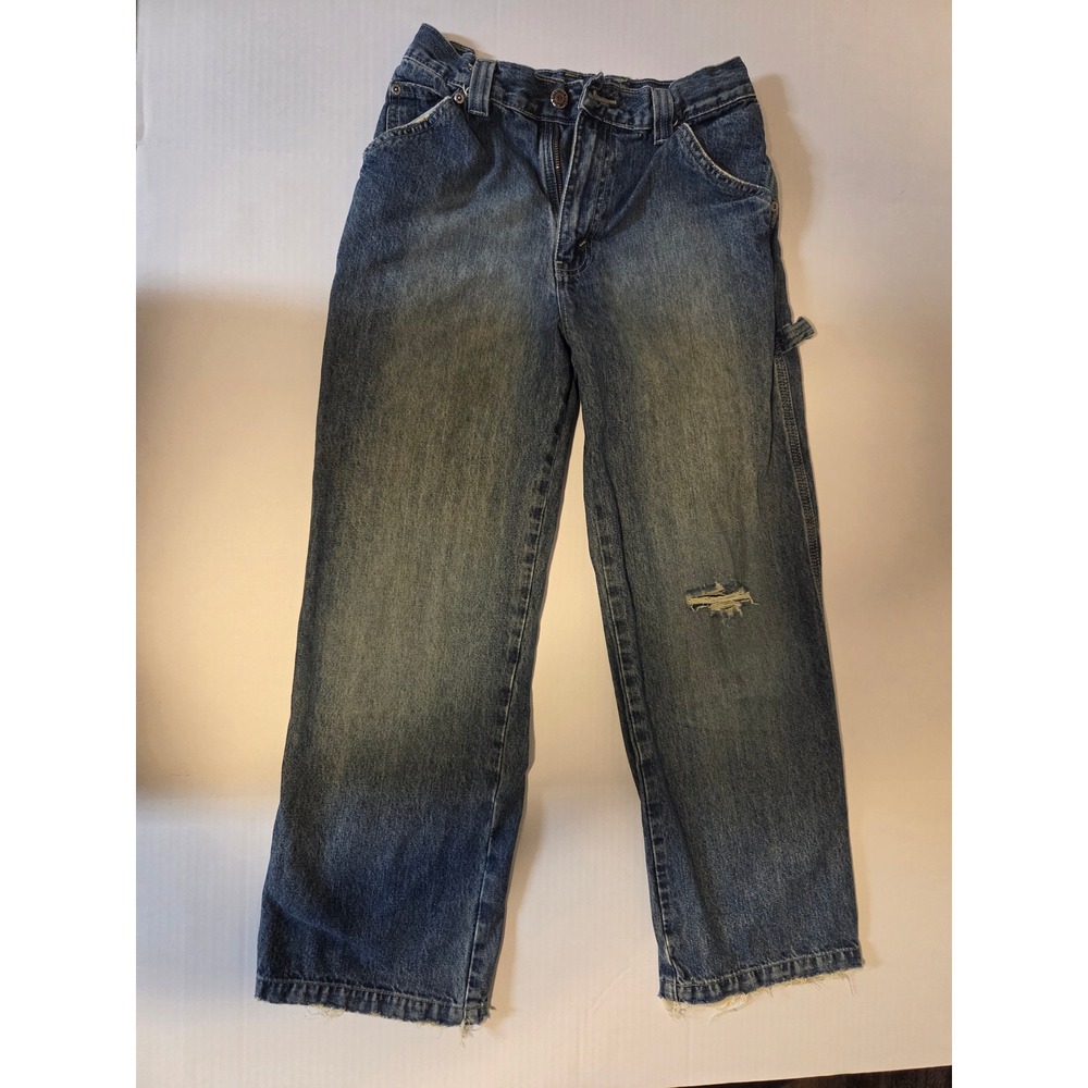 Sears Authentic Carpenter Jeans Boys 14 Regular Medium Wash Denim Workwear 26x26